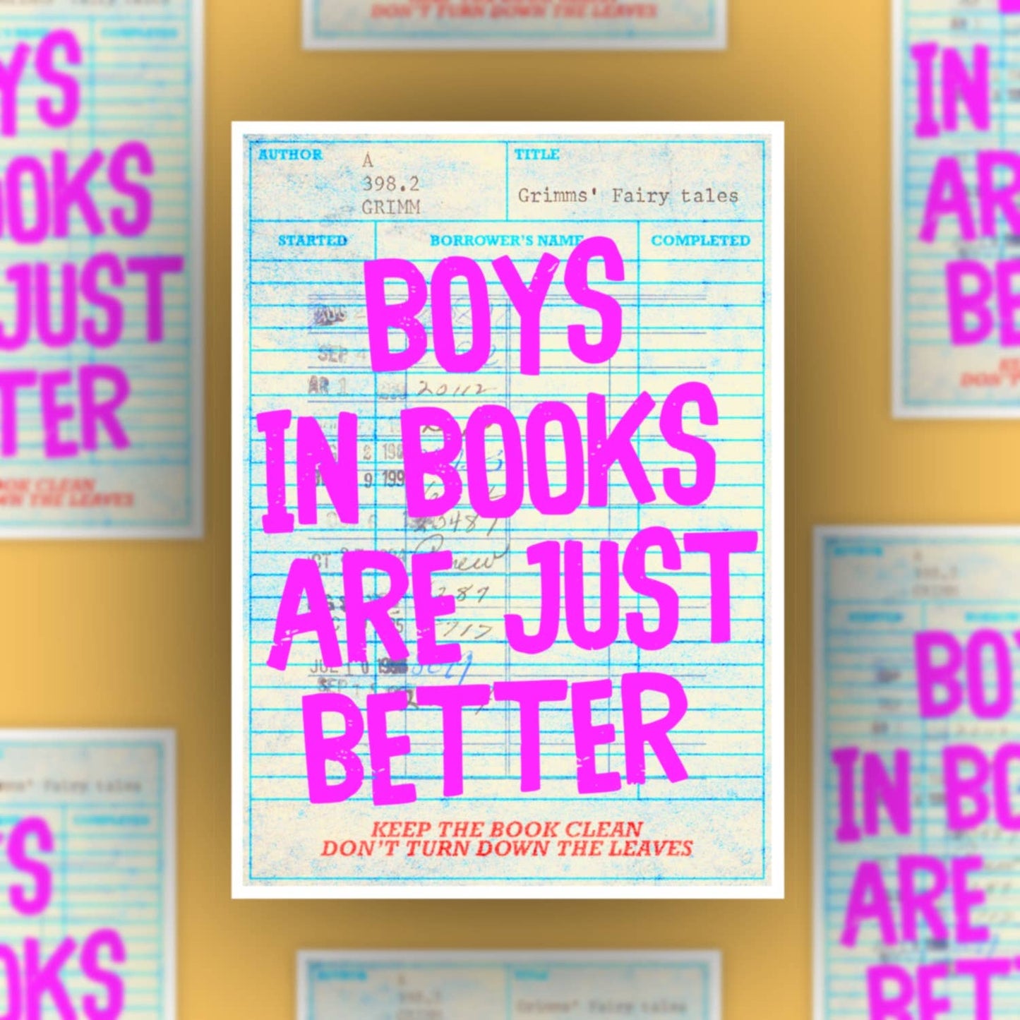 Boys in books are just better, library card sticker