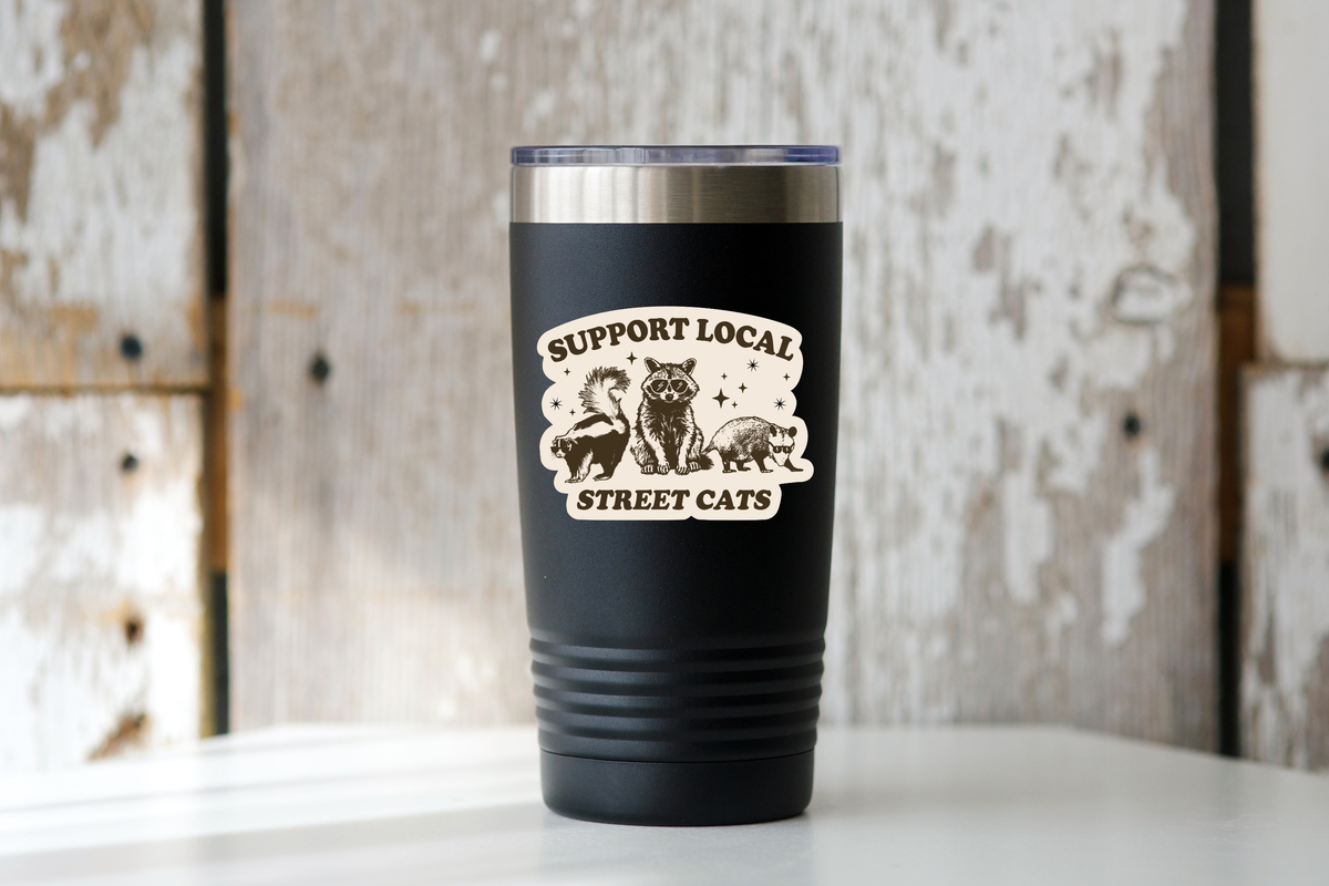 Support Local Street Cats Sticker - skunk, raccoon, opossum