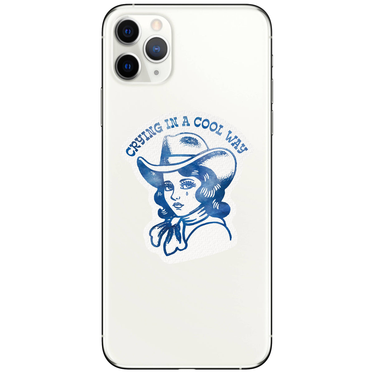 Crying Cowgirl Retro Western High Quality Vinyl Sticker