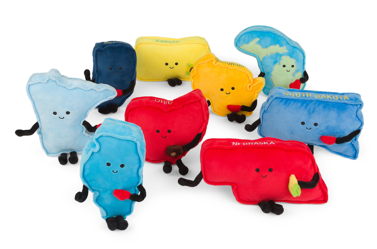 Nebraska State Stuffed States Plush - Midwest Gift Mini Corn