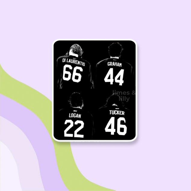 Off Campus Players Hockey Jerseys Vinyl Sticker: Glossy