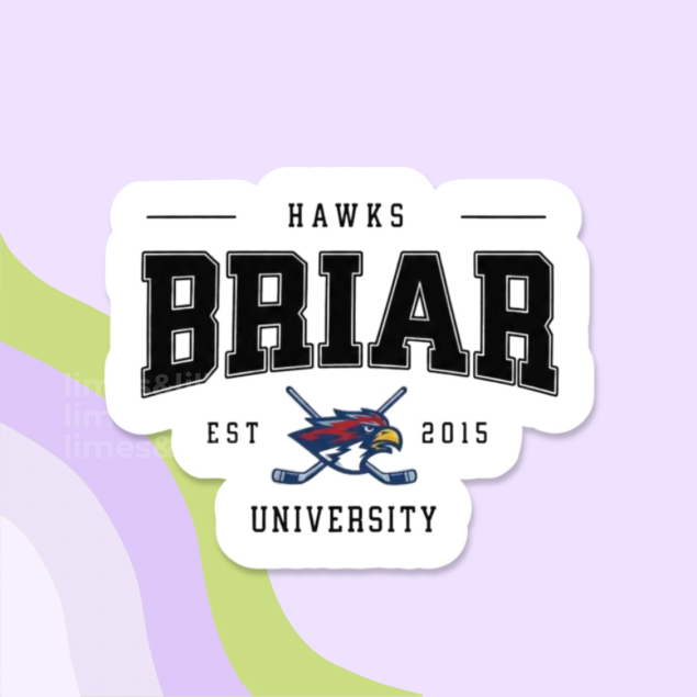 Briar University Hockey Sticker | Off Campus Inspired Sports Romance Vinyl Sticker: Glossy