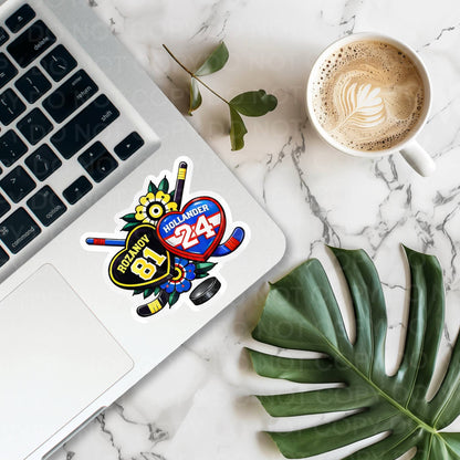 Hockey Romance, Bookish Tattoo Style Sticker