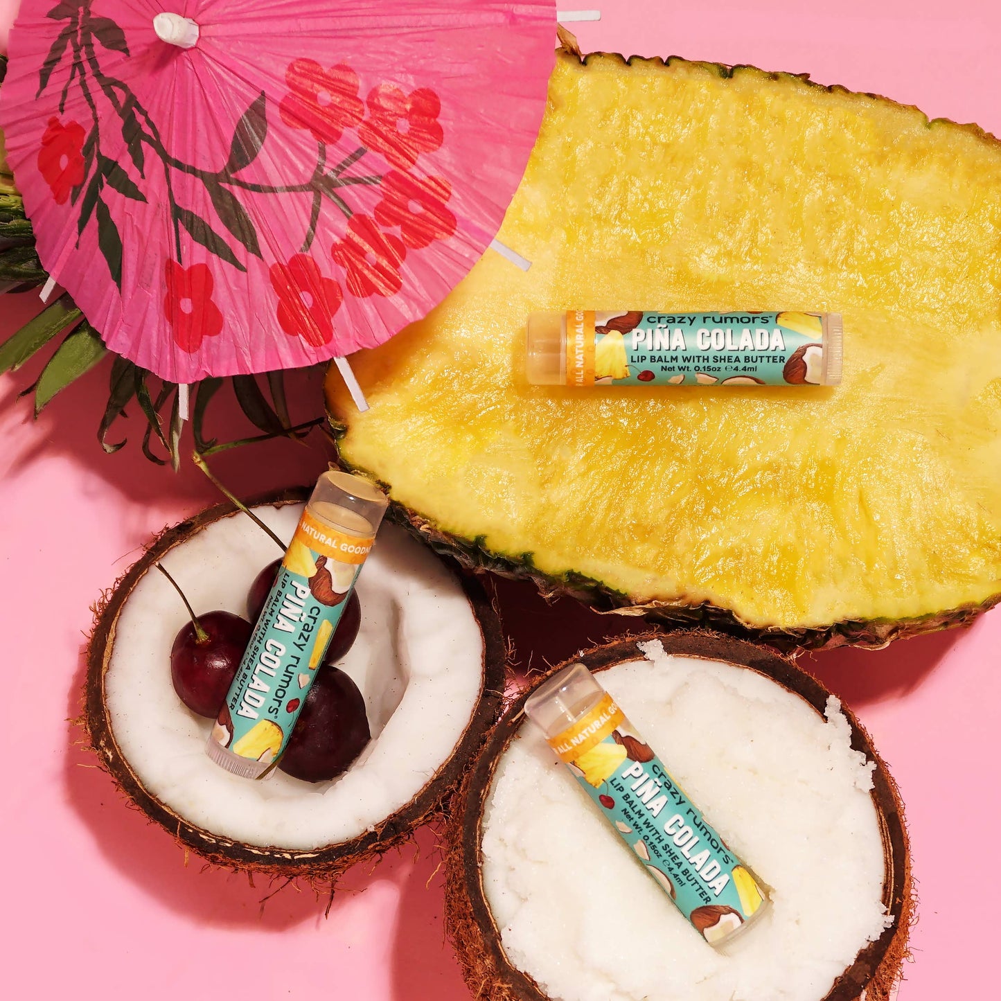 All Natural, Vegan Pina Colada Lip Balm