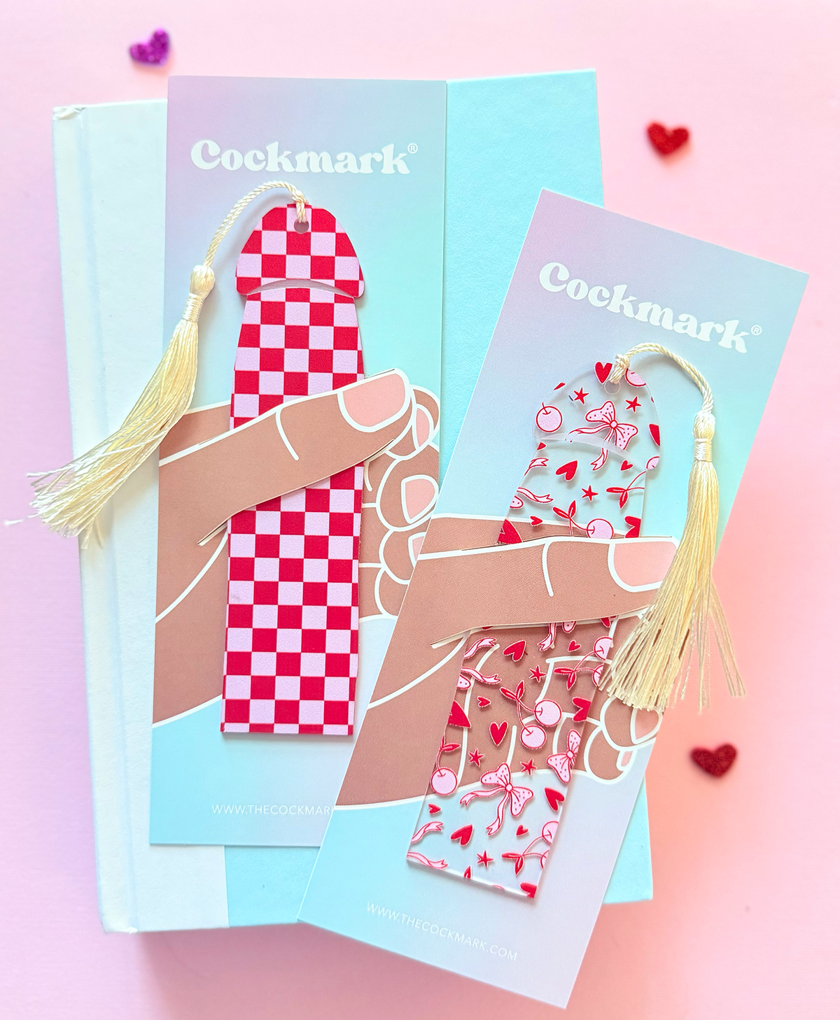 VDAY Checkered Cockmark Bookmark
