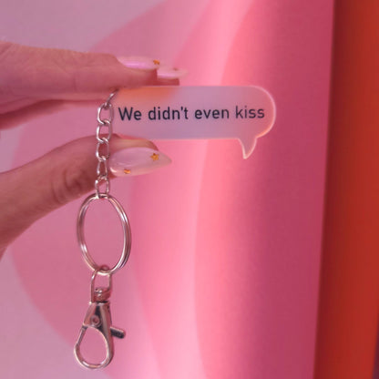 "We didn't even kiss" - Heated Rivalry Iridescent Keychains: Engraved - Holographic Hearts