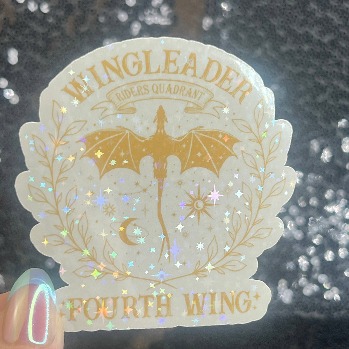 Wingleader Fourth Wing Holographic Sticker