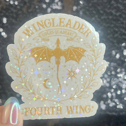 Wingleader Fourth Wing Holographic Sticker