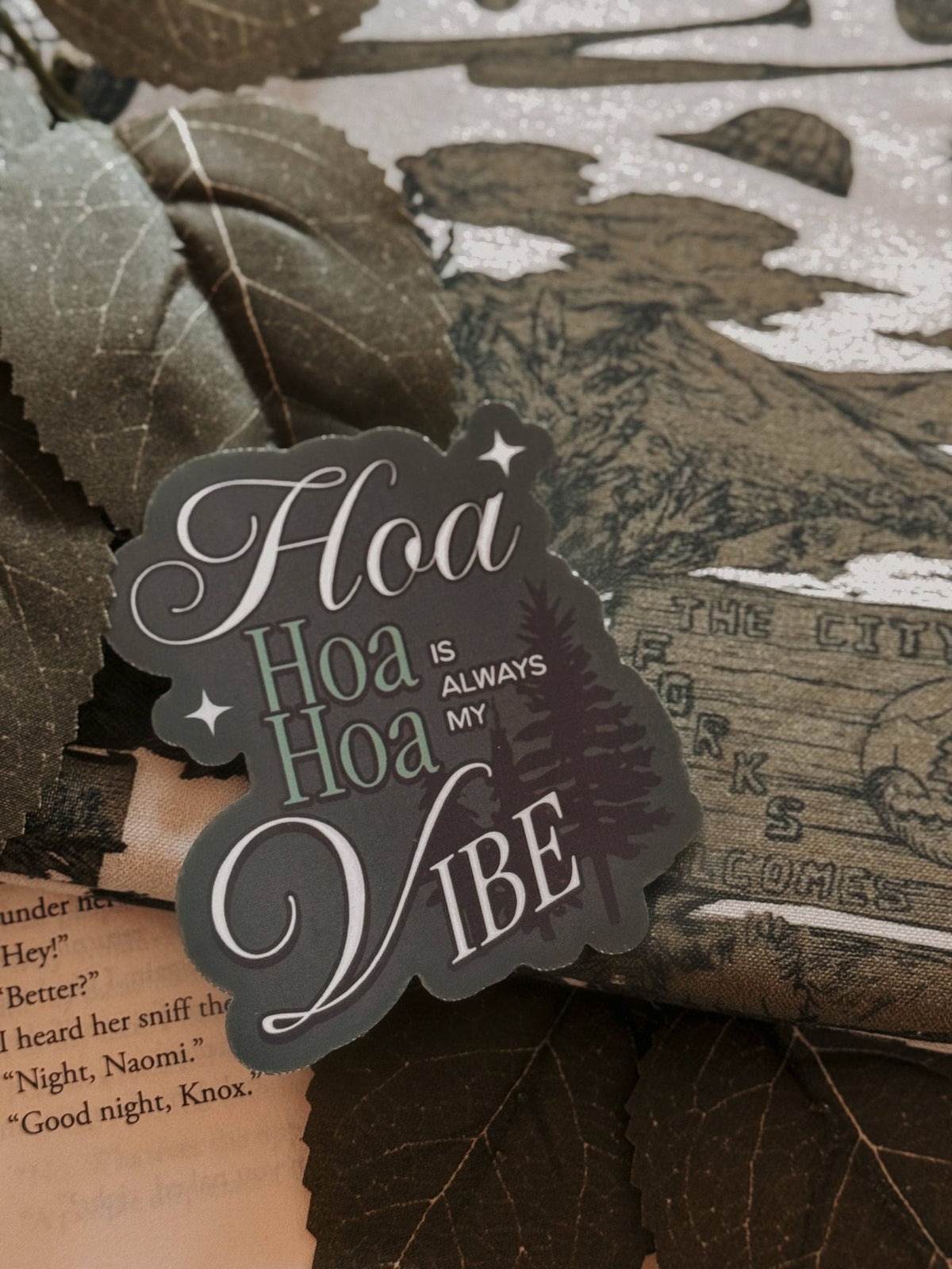 Twilight Hoa Hoa Hoa Is Always My Vibe Book Sticker: Holographic stars