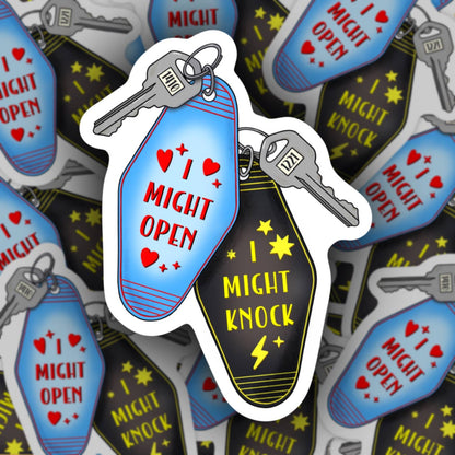 I might open/knock, hockey romance sticker 