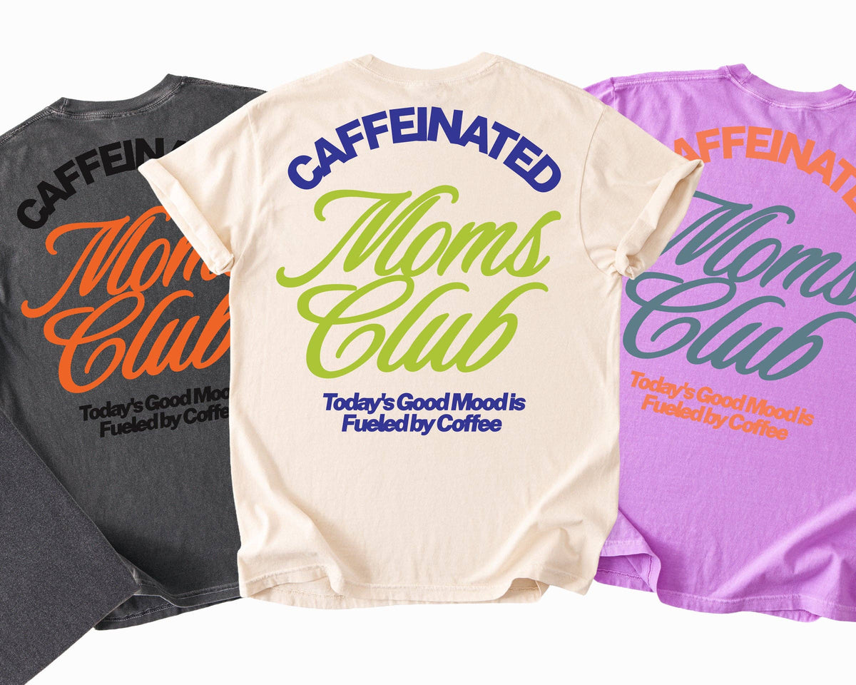 Caffeinated Moms Club | Graphic Tee | Motherhood Everyday Wear: Neon violet / 2X