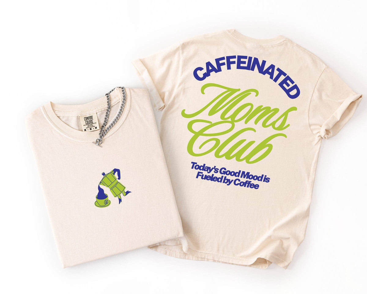 Caffeinated Moms Club | Graphic Tee | Motherhood Everyday Wear: Neon violet / 2X