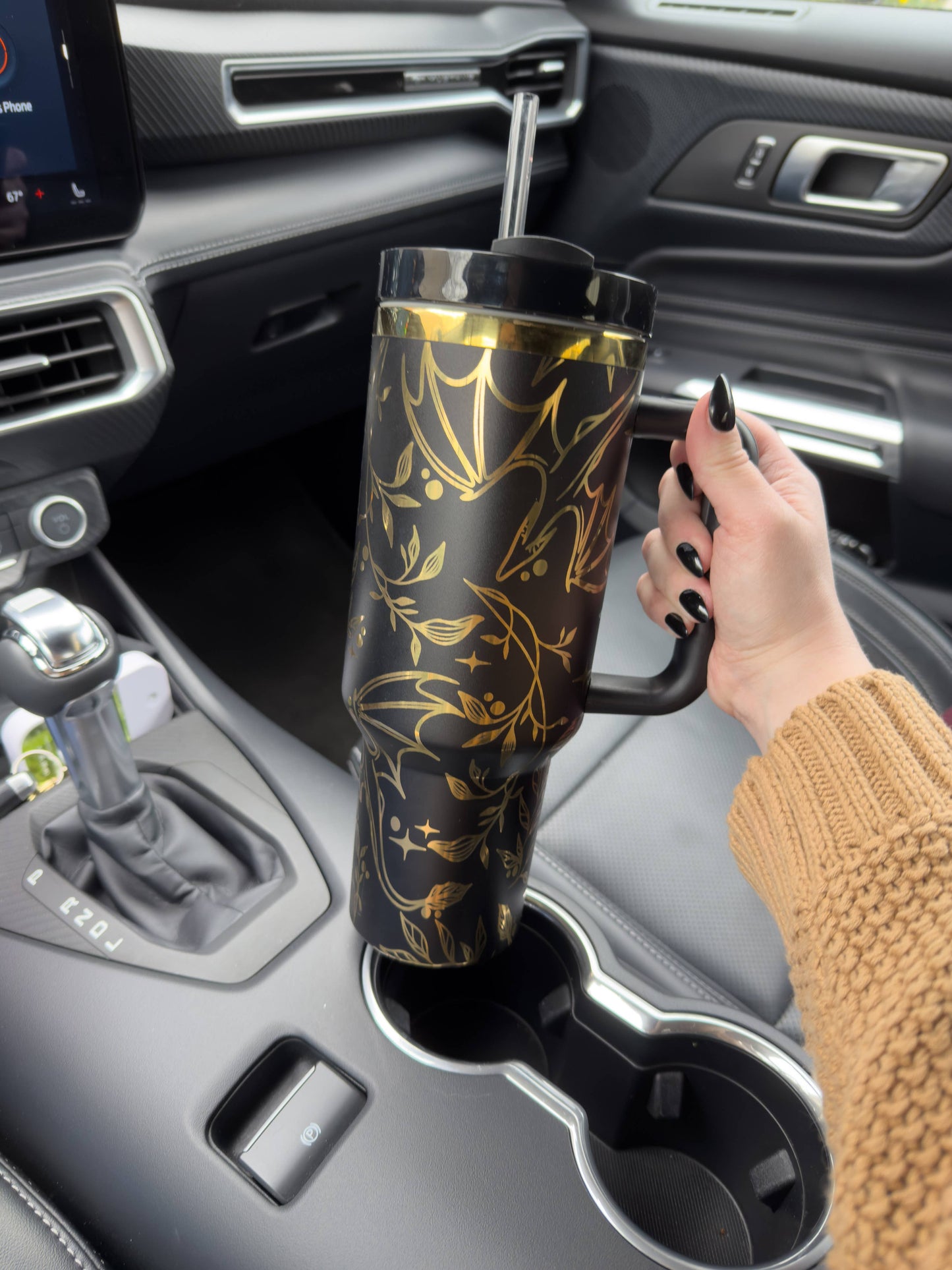 Engraved Gold Dragons Bookish 40oz Tumbler: White and Gold