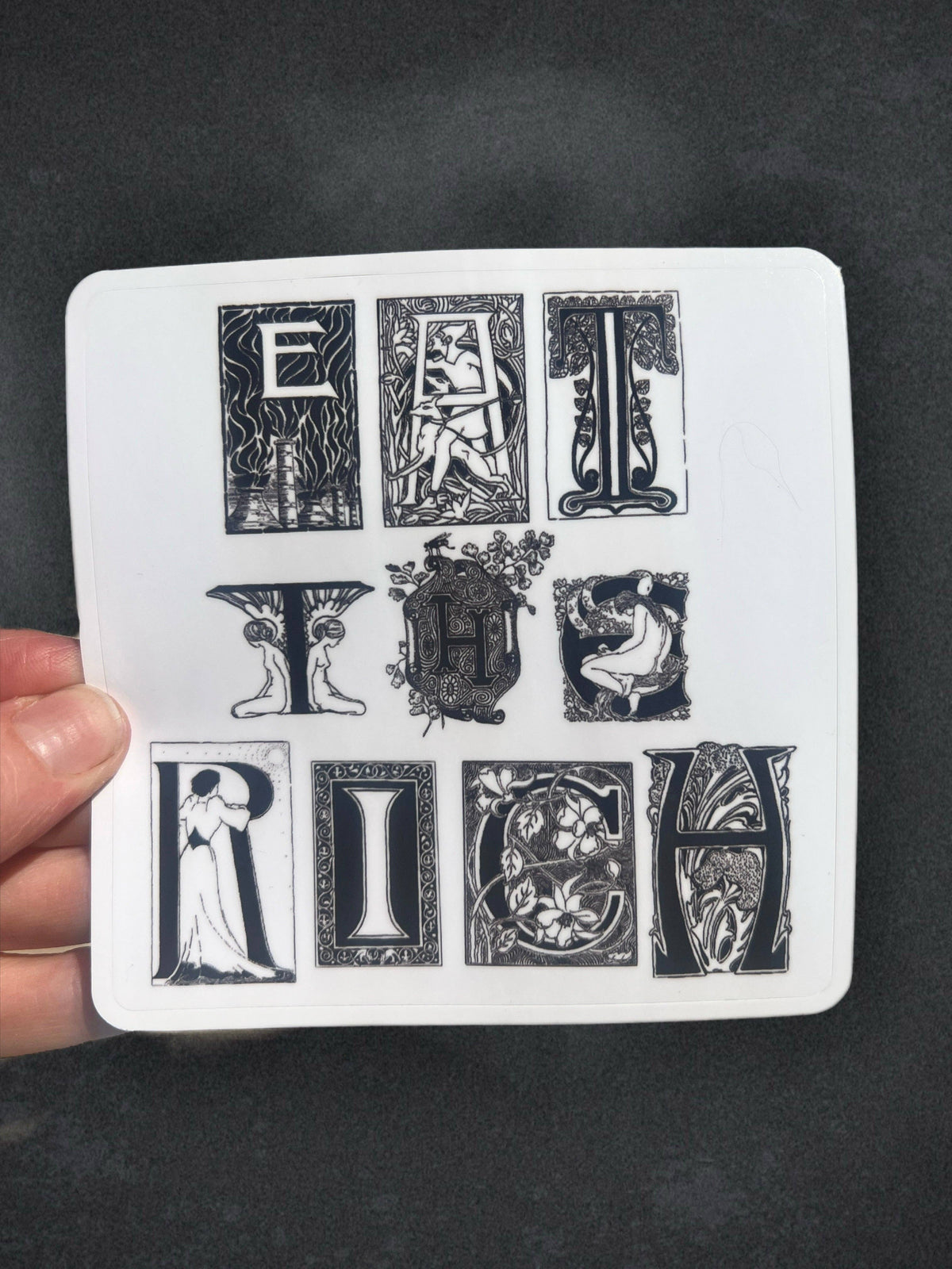 Sticker Eat The Rich Art Nouveau Punk Style 4 Inch