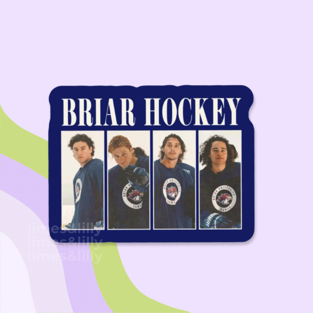 Briar Hockey Players Sticker | Hockey Romance Blue Vinyl Sticker: Glossy