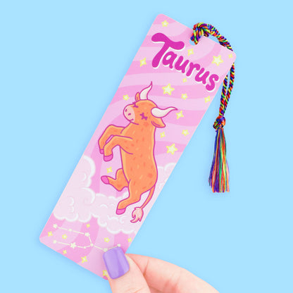 Taurus Zodiac Bookish Horoscope Bookmark with Tassel