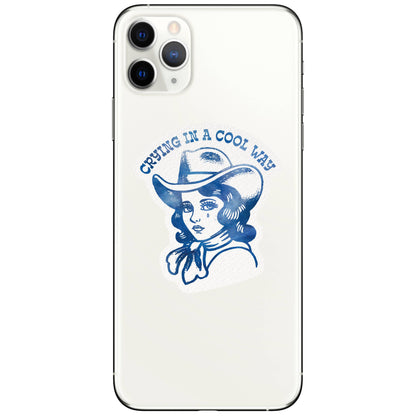 Crying Cowgirl Retro Western High Quality Vinyl Sticker