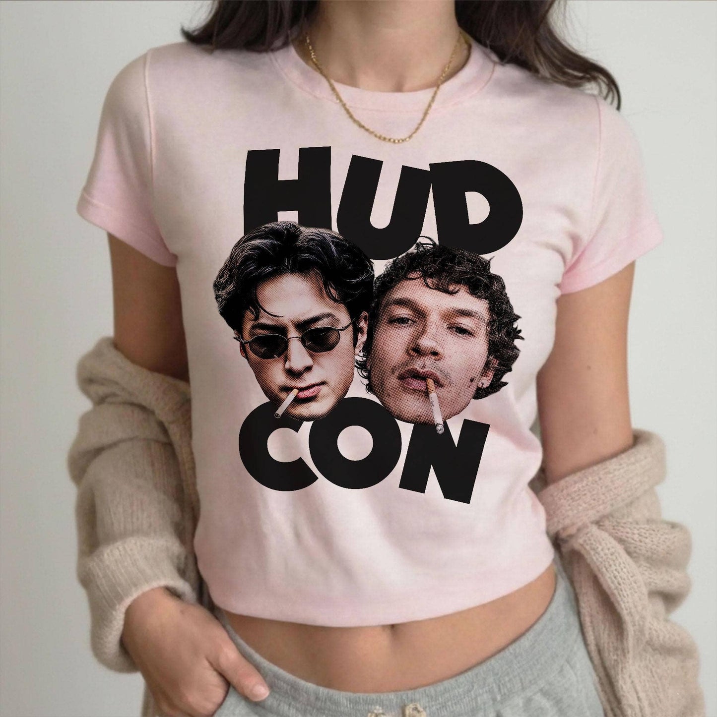 Heated Rivalry Inspired Baby Tee By Hudcon: T-shirt / Light Pink / 2XL