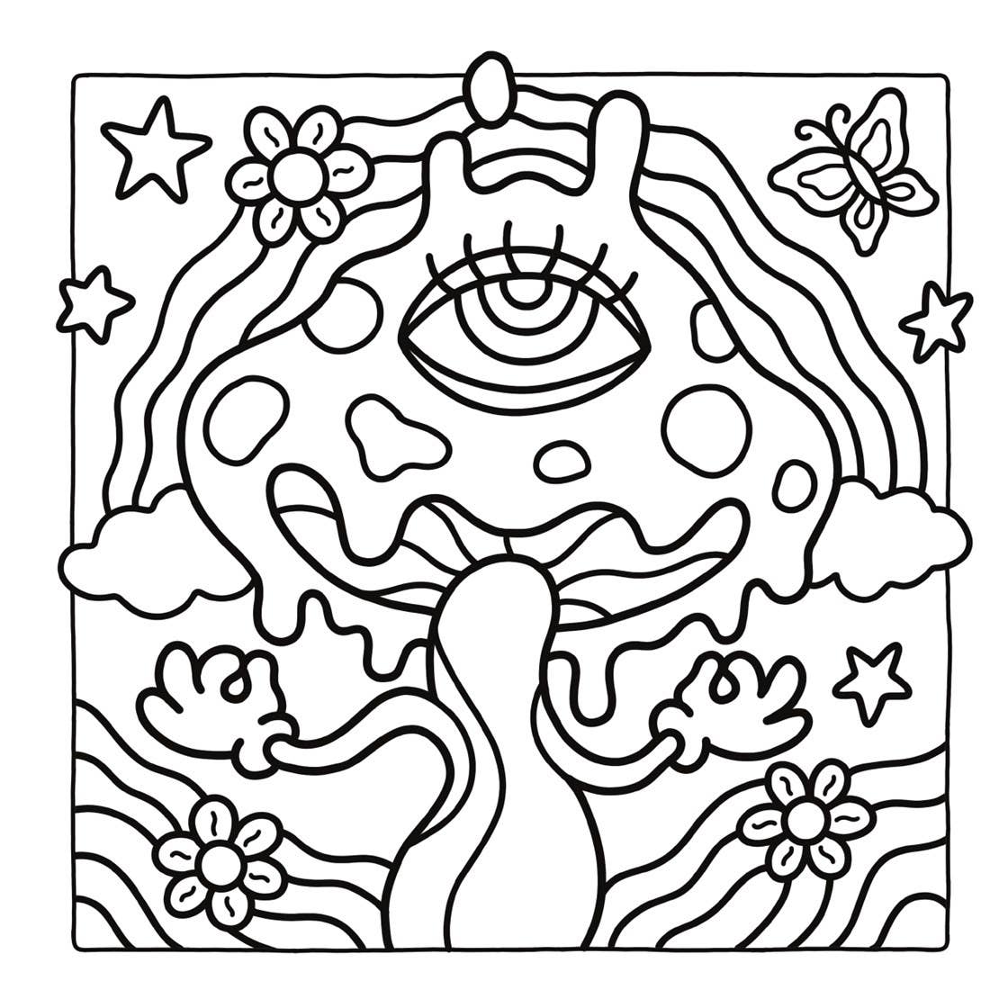 Trippy & Groovy: Bold and Easy Coloring Book: Hikaru Kotz