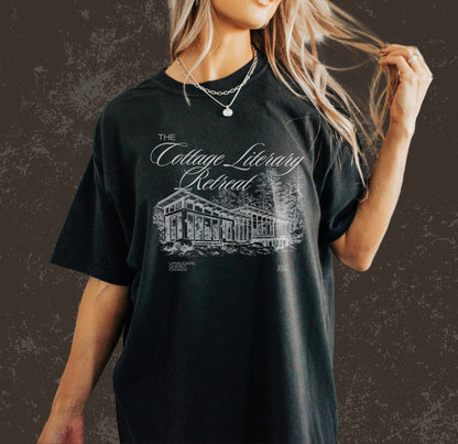 Heated Rivalry The Cottage Literary Retreat Tee: Black / XL