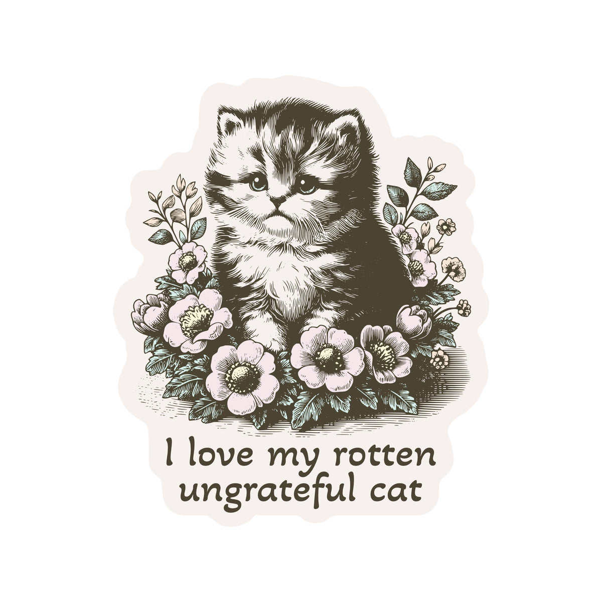 Rotten Kitty Cat Feline Cute High Quality Vinyl Sticker