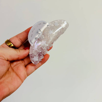 Acrylic Claw Clip, Sun Or Moon: Moon