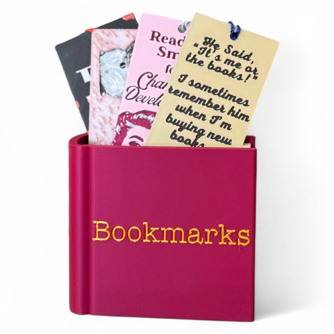 Bookmark Holder Caddy, Bookshelf Decor: Black