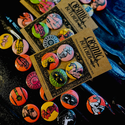 1.25” Pin Button Set | Medieval Knight Mythology Animals