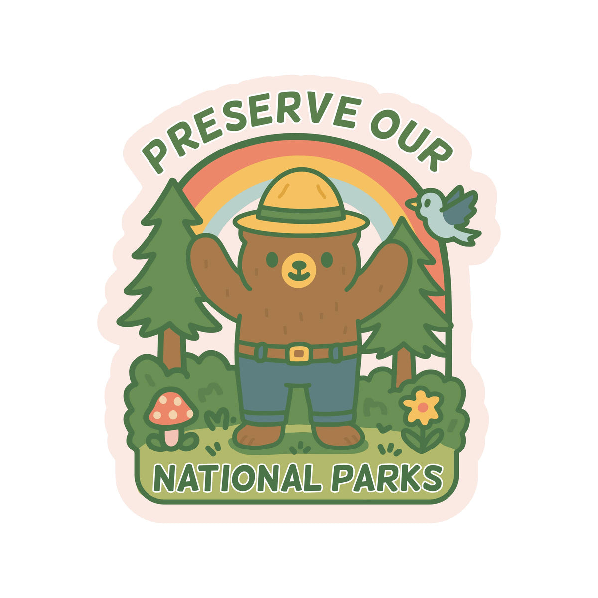 Climate Change Park Kawaii Nature High Quality Vinyl Sticker