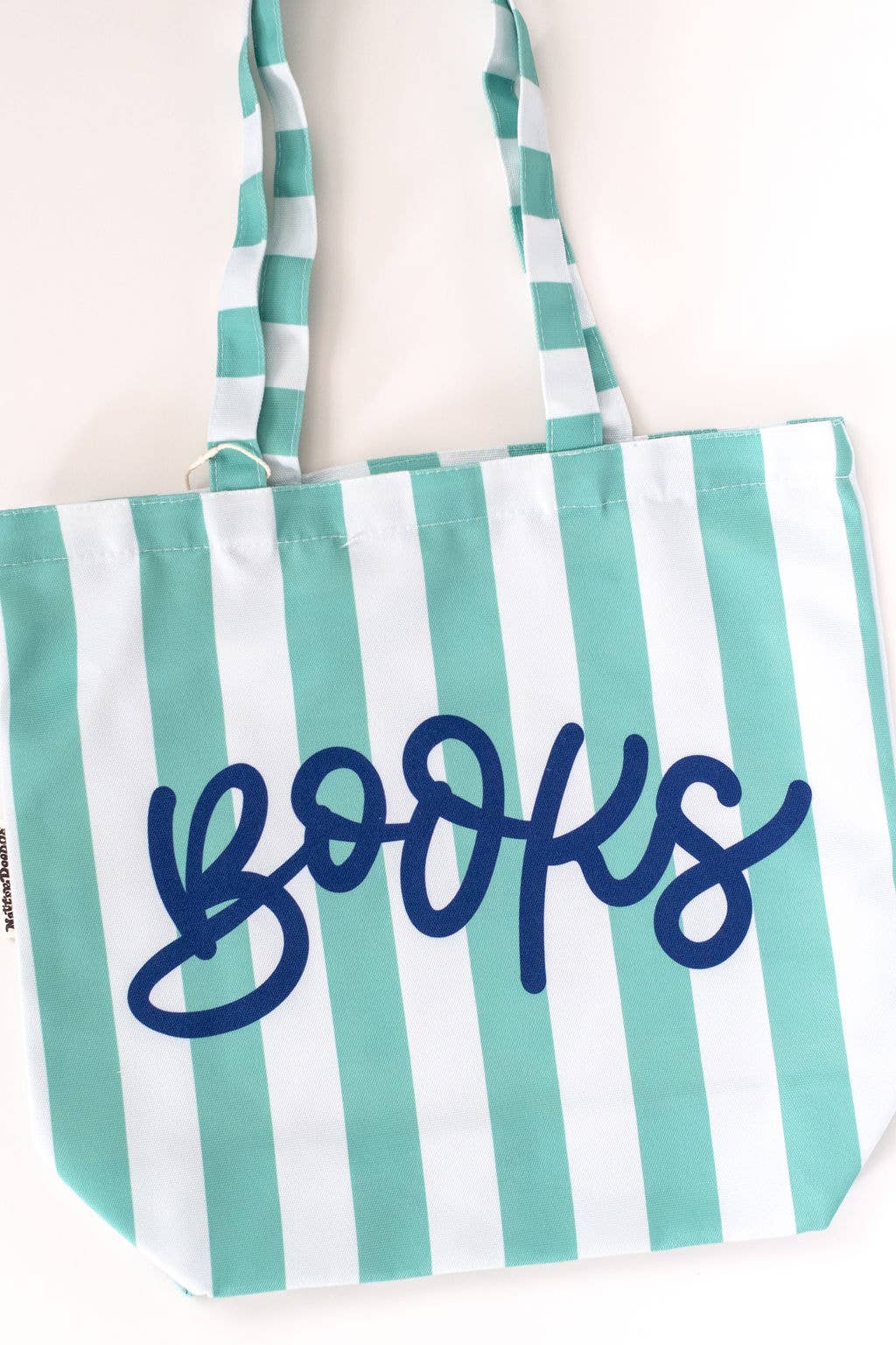 Books Blue Stripe Summer Reading Shopping Bookish Tote Bag