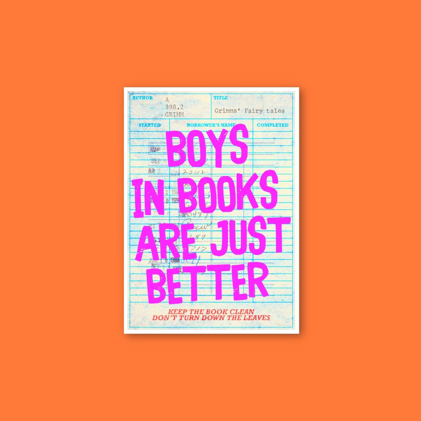 Boys in books are just better, library card sticker