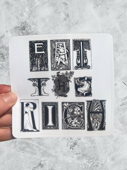 Sticker Eat The Rich Art Nouveau Punk Style 4 Inch