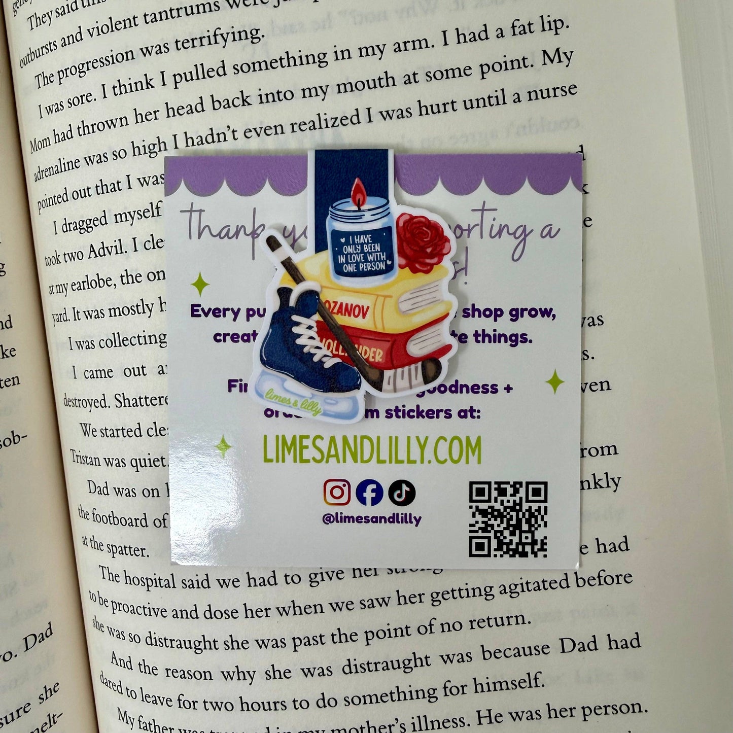 Heated Rivalry Book Stack Hockey Skate Magnetic Bookmark