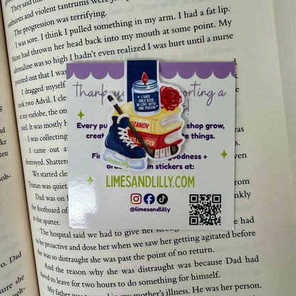 Heated Rivalry Book Stack Hockey Skate Magnetic Bookmark