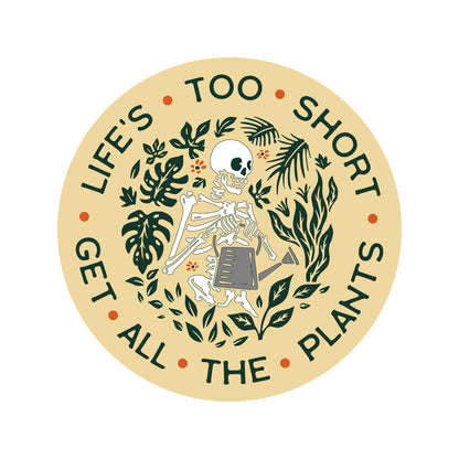 Cute Funny Plant Life Skeleton High Quality Vinyl Sticker