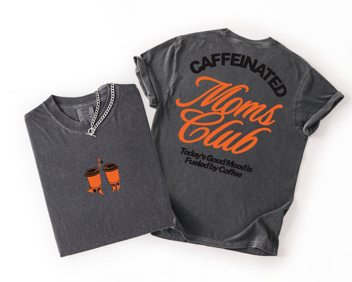 Caffeinated Moms Club | Graphic Tee | Motherhood Everyday Wear: Neon violet / 2X