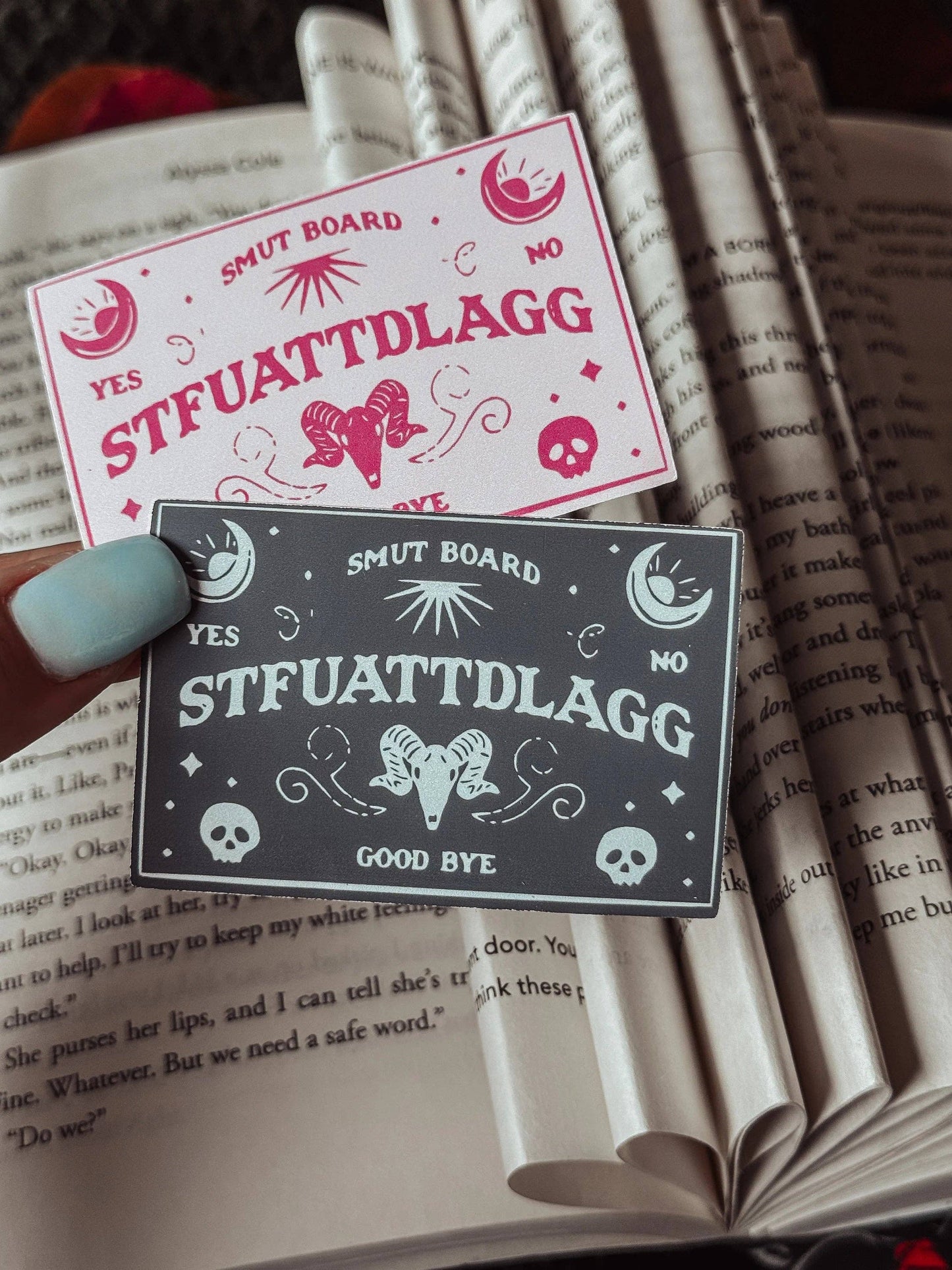 STFUATTDLAGG Ouija Board Sticker: Black / Holographic Rainbow