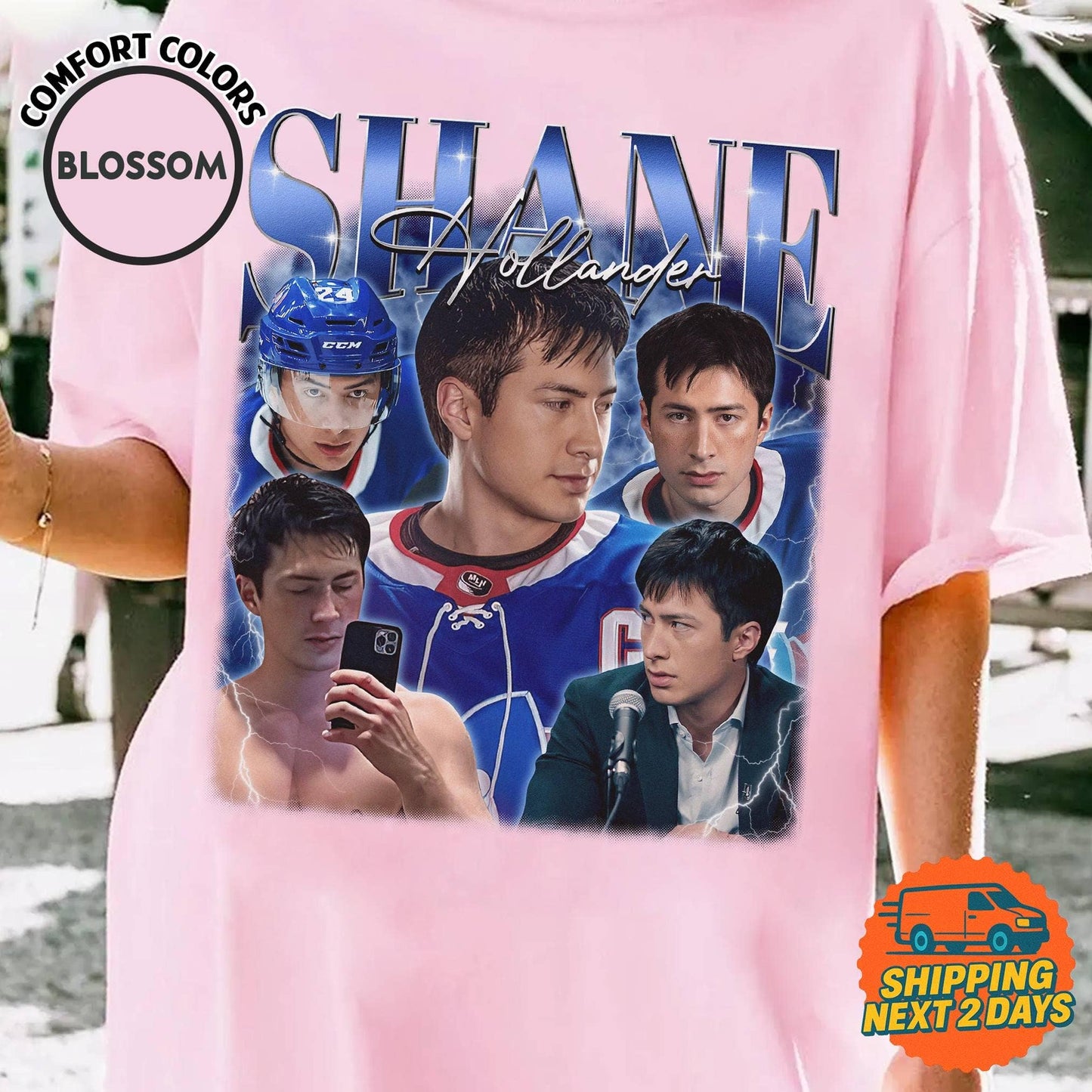 Vintage Shane Hollander Bootleg Hockey Tee: T-shirt / Black / XL