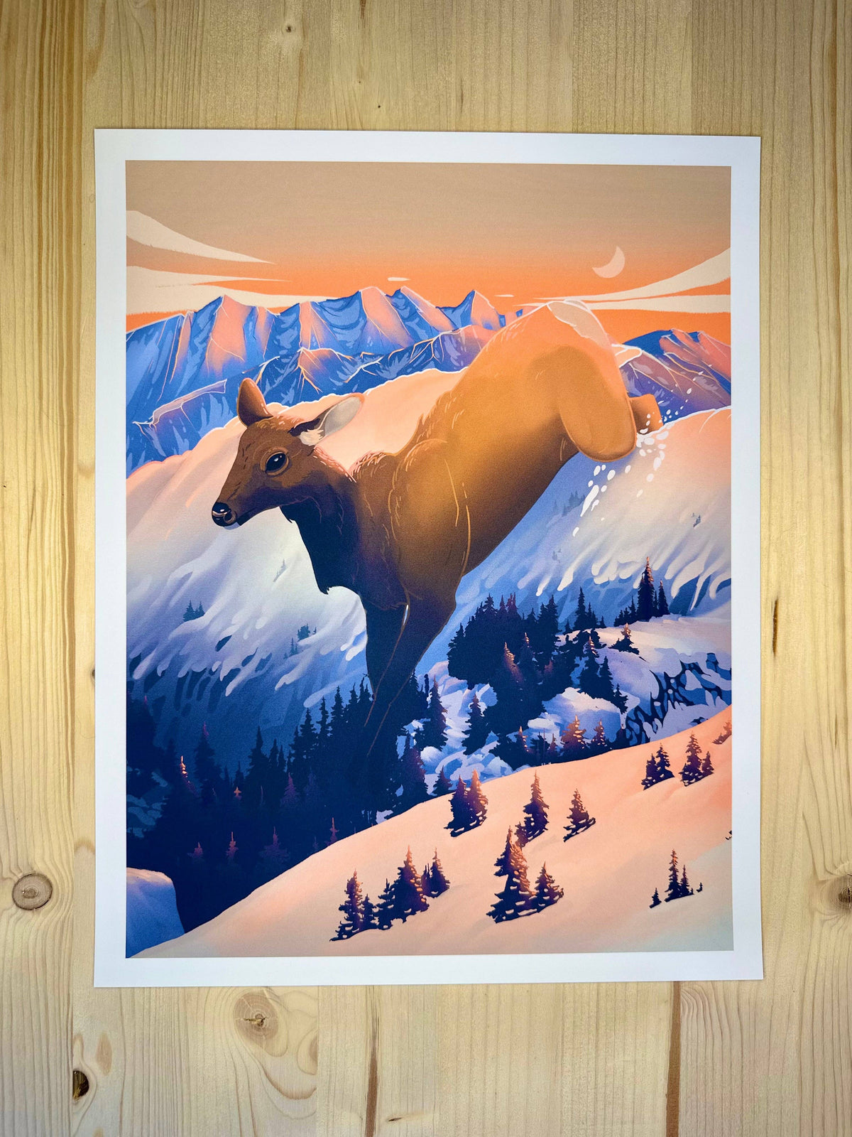 Elk Migration Print: 11x14