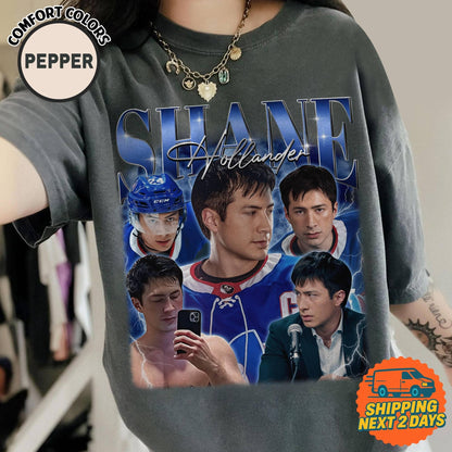 Vintage Shane Hollander Bootleg Hockey Tee: T-shirt / Black / XL