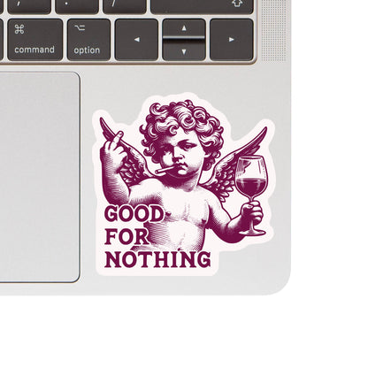 Sassy Swear Wine Smoke Angel High Quality Vinyl Sticker