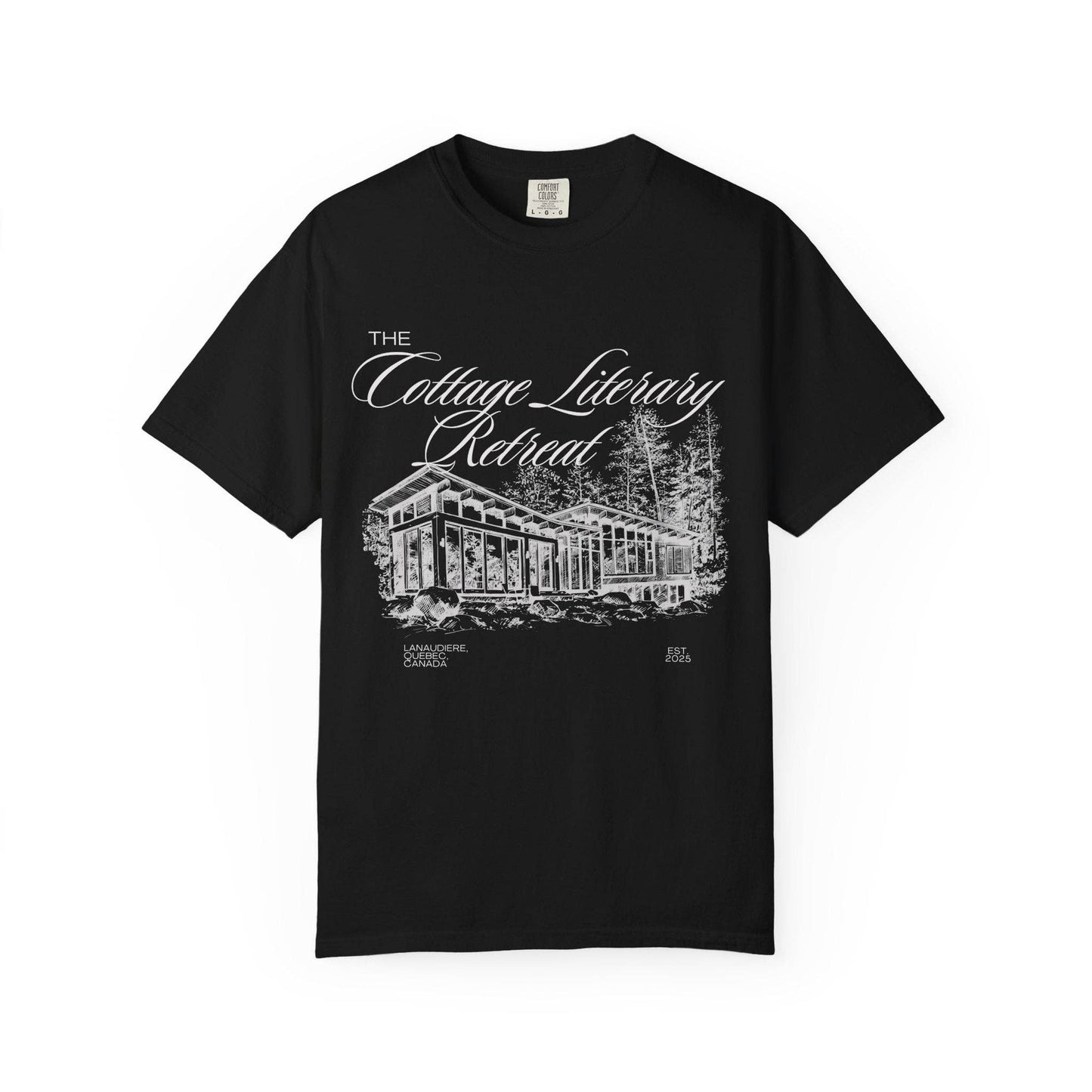 Heated Rivalry The Cottage Literary Retreat Tee: Black / XL