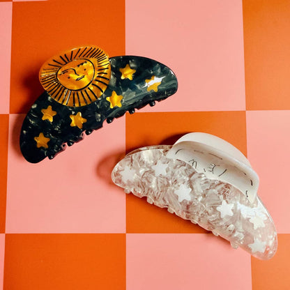 Acrylic Claw Clip, Sun Or Moon: Moon