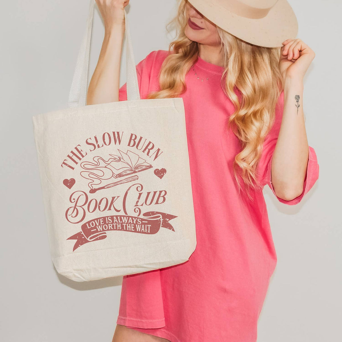 The Slow Burn Book Club Tote Bag: Natural