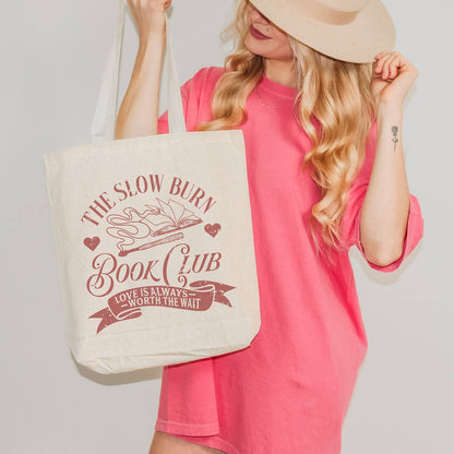 The Slow Burn Book Club Tote Bag: Natural
