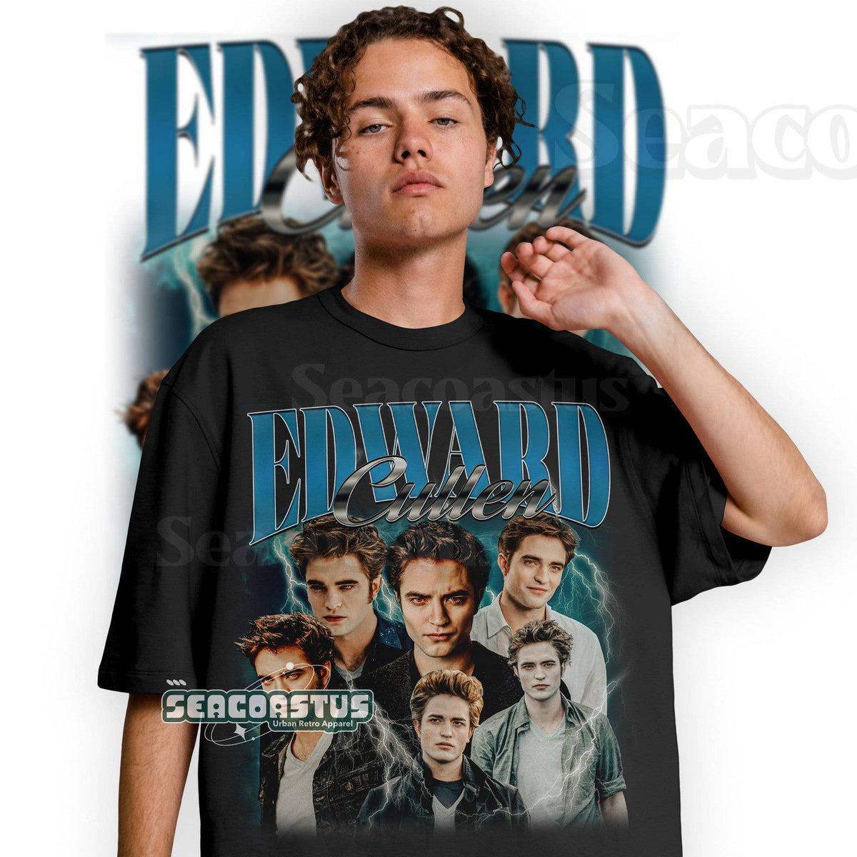 Limited Edward Cullen Vintage Graphic Unisex T-shirt: T-shirt / Black / L