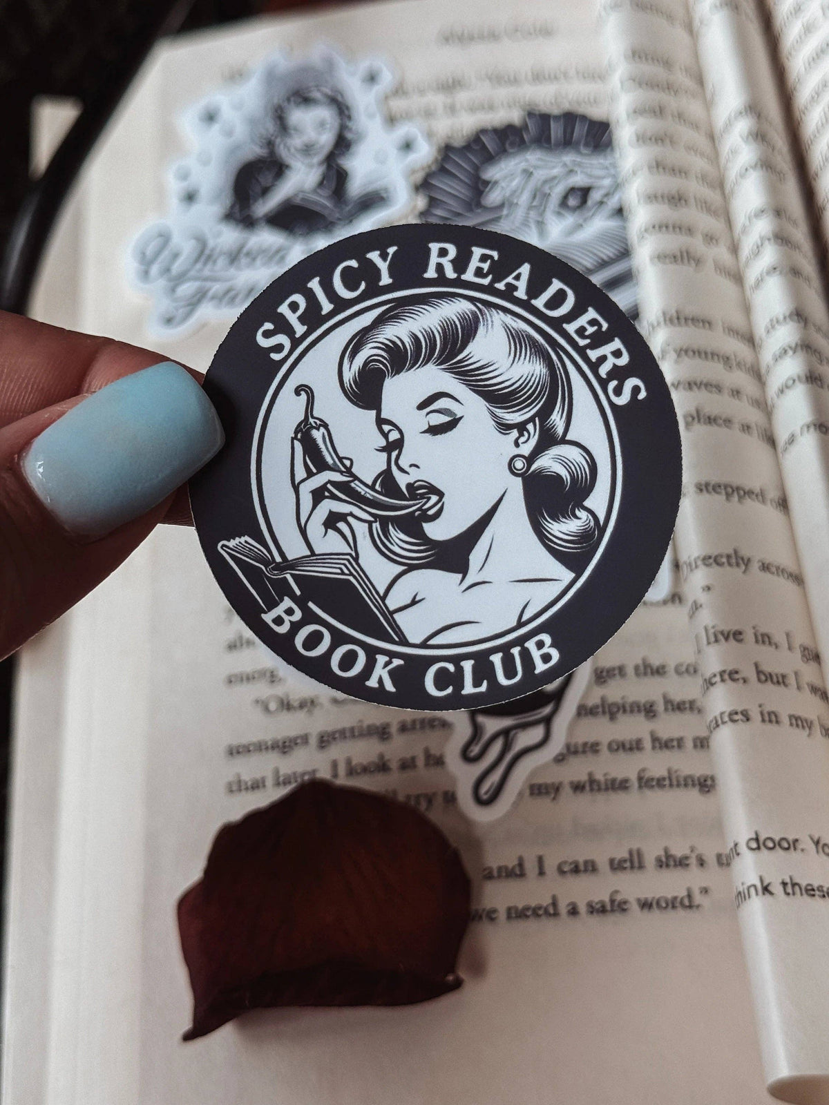 Spicy Readers Book Club Sticker: Matte WITH laminate