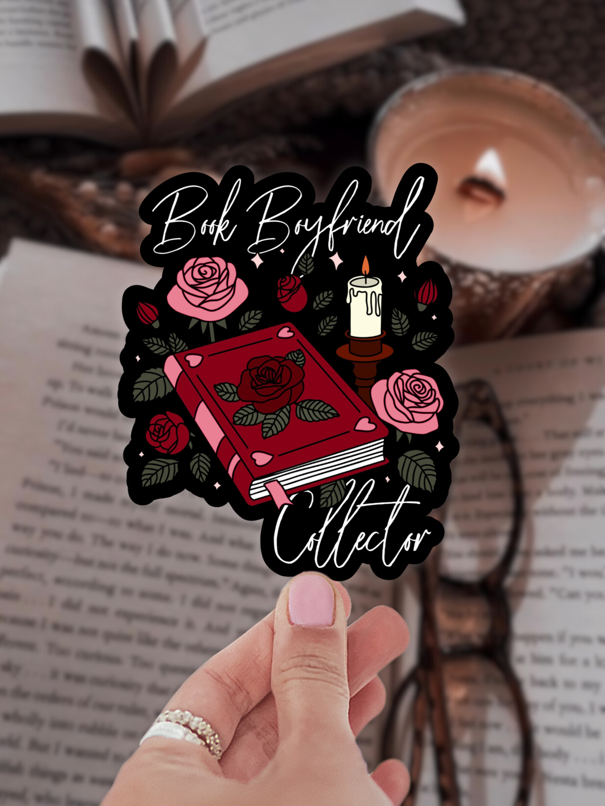 Book Boyfriend Collector Bookish Sticker: Holographic rainbow