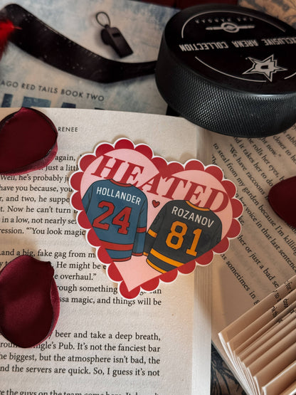 Heated Rivalry Hollander & Rozanov Hockey Romance Sticker: Holographic Rainbow