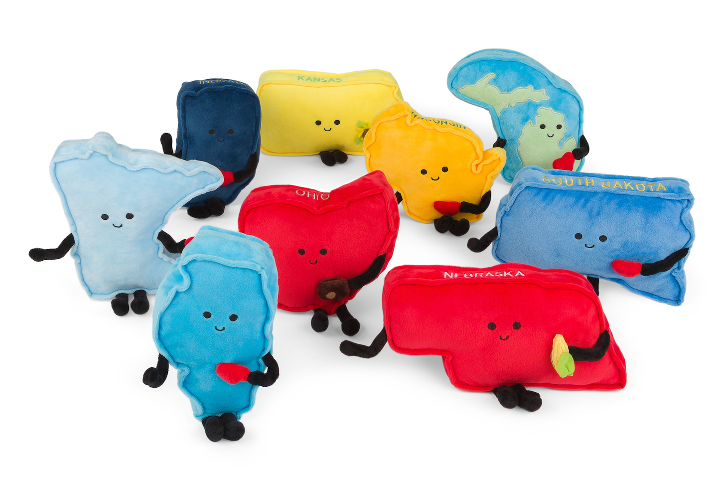 Nebraska State Stuffed States Plush - Midwest Gift Mini Corn